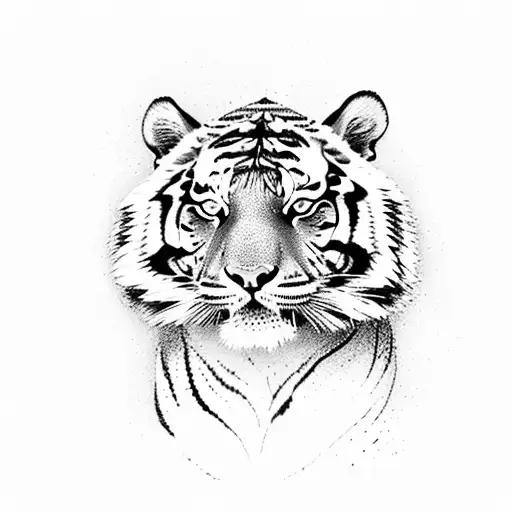 tiger with tornado tattoo design idea