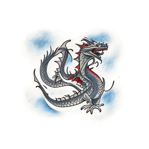 Twin Japanese Dragons Tattoo