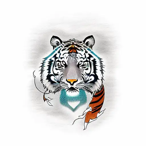 tiger with tornado tattoo design idea