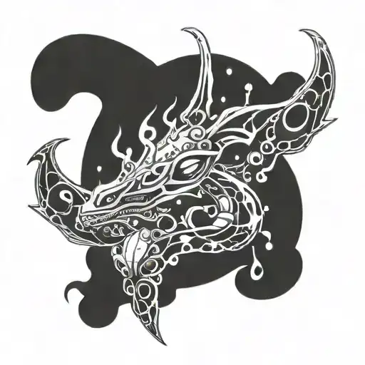 chandelure Pokémon  and rayquaza pokemon tattoo design idea