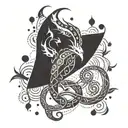 chandelure and rayquaza pokemon tattoo design idea