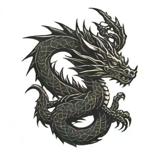 small dragon outline tattoo tattoo design idea