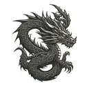 small dragon outline tattoo tattoo design idea