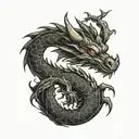 small dragon outline tattoo tattoo design idea