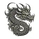 small dragon outline tattoo tattoo design idea