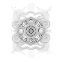 Borjgali design with intricate geometric patterns, symbolizing unity, eternity, and the interconnectedness of all things tattoo design idea