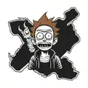 Evil Morty from Rick and Morty tattoo design idea