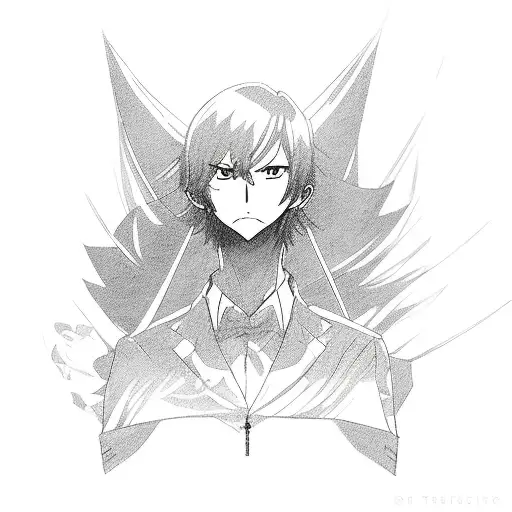 CEO symbolized as an anime character tattoo design idea