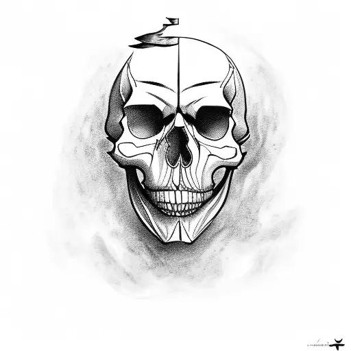 whitebeard Skull tattoo design idea