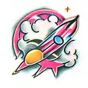 medal and rockets  tattoo design idea