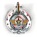 medal and rockets  tattoo design idea