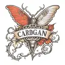 A small tattoo with the word cardigan through the middle of the words thorns will pass through and blood will be gushing out tattoo design idea