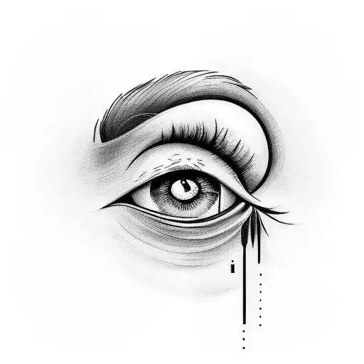 Eye crying  tattoo design idea