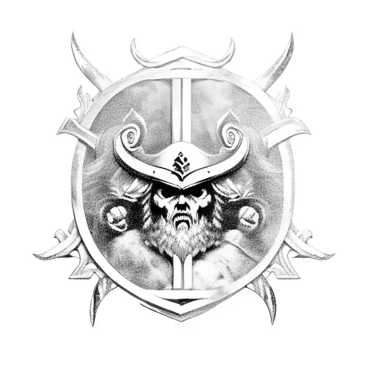 black and white, sleeve, viking berserker, undead army, viking, sword, axe, odin, fenrir, dragon, skulls tattoo design idea