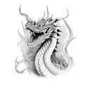 9 head dragon tattoo design idea