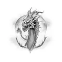 9 head dragon tattoo design idea