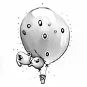 cute ghost with balloon in hand  tattoo design idea