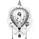 ghost with balloon tattoo design idea