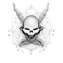 ghost with balloon tattoo design idea