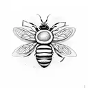 bee surrounded by native american drawing tattoo design idea