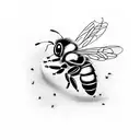 bee surrounded by native american drawing tattoo design idea