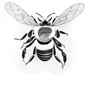 bee surrounded by native american drawing tattoo design idea