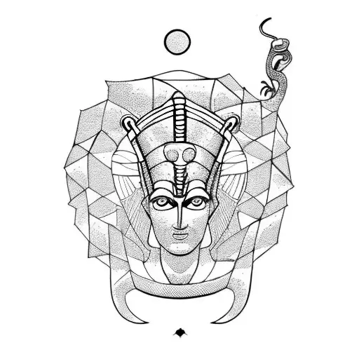 snake surrounding the god Osiris tattoo design idea