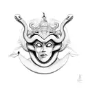 snake surrounding the god Osiris tattoo design idea