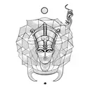 snake surrounding the god Osiris tattoo design idea