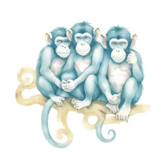 three wise monkeys tattoo design idea