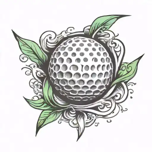 golf ball tattoo design idea
