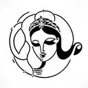 Purity, success, passion, divine feminine energy, goddess, enlightenment, Siren  tattoo design idea