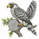 Celtic tree of life polish falcon tattoo design idea