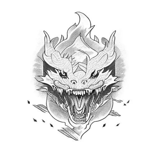 dragon fighting panther tattoo design idea