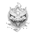 dragon fighting panther tattoo design idea