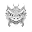 dragon fighting panther tattoo design idea