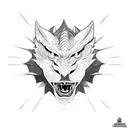 dragon fighting panther tattoo design idea