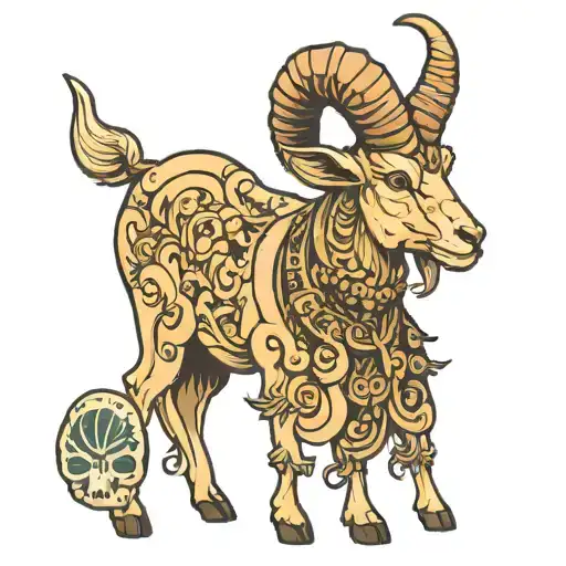  sundgau goat with no horns tattoo design idea