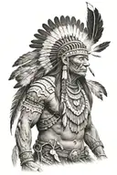 Native American warrior tattoo design idea
