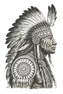 Native American warrior tattoo design idea