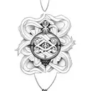 Design a tattoo incorporating a rosary with text Eric Paul tattoo design idea