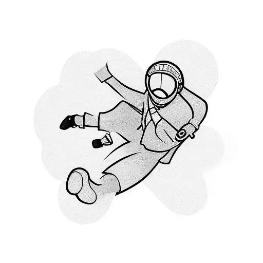 a small tattoo of a man falling but actually he is rising  tattoo design idea