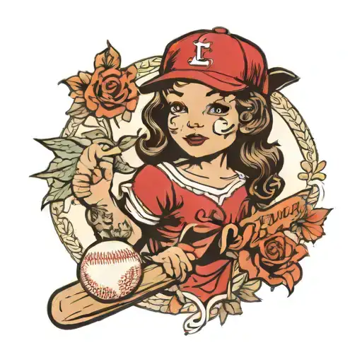 baseball with Mya, Lincoln, Makenna, Micah tattoo design idea