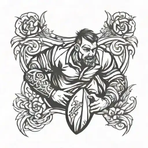 rugby tattoo design idea