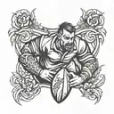 rugby tattoo design idea
