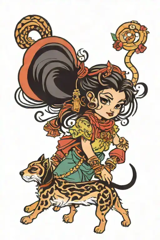 Iran, girl, Scorpio, dog, 3, 25, water, autom  tattoo design idea