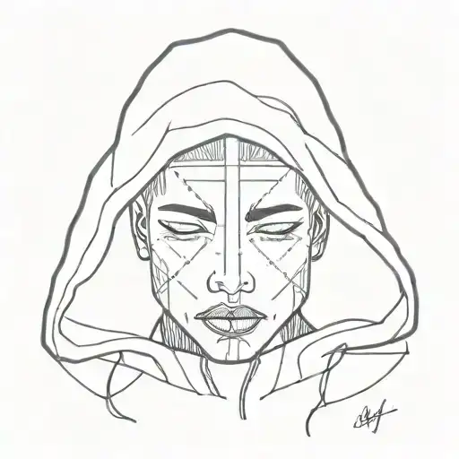 Face in the Hood tattoo design idea