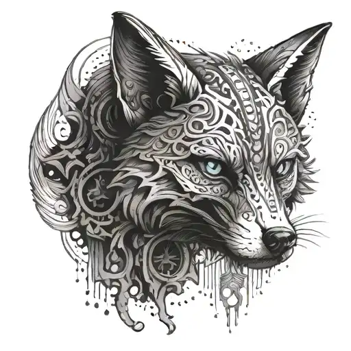 fox, warhammer40k, skull tattoo design idea