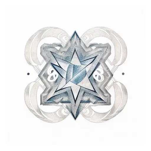 michellin star logo with a japanese knife crossed between tattoo design idea