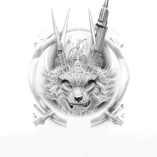 kid pray at fake god tattoo design idea